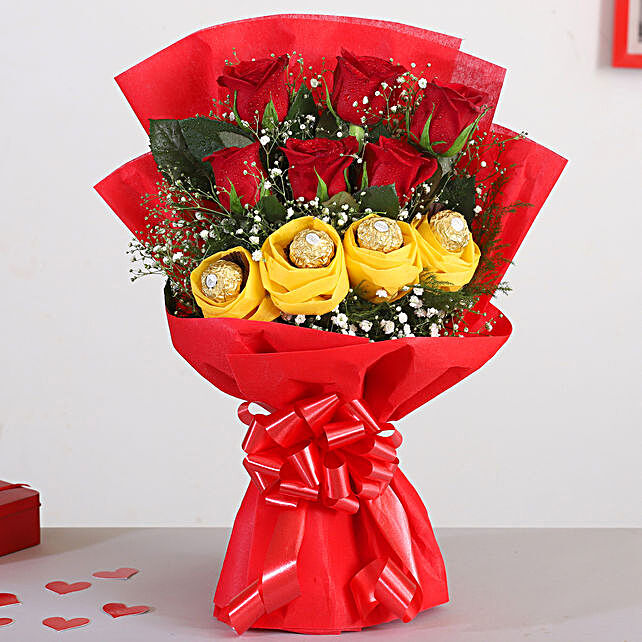 Chocolates And Flower Bouquets Flowers With Chocolates Online Ferns N Petals