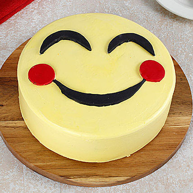 Blush Emoji Butterscotch Cake 3kg Eggless