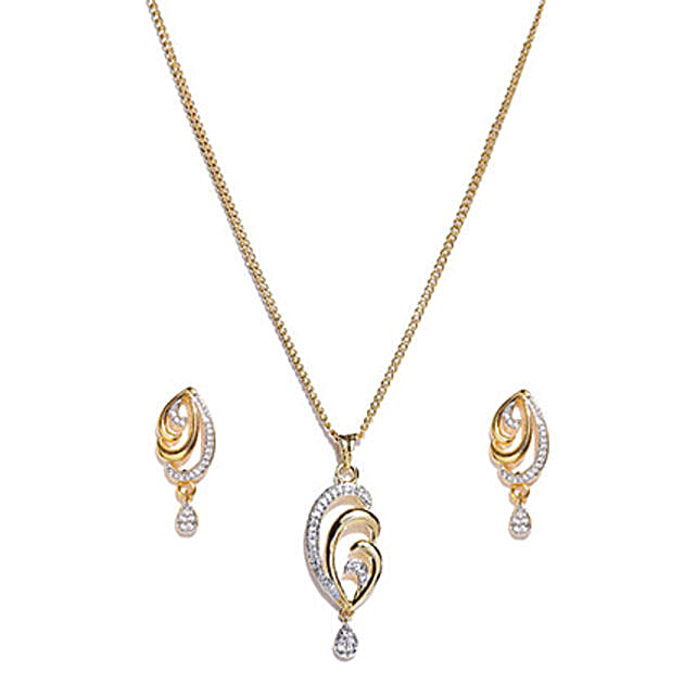 Send Estelle Stylish Pendant Set Ferns N Petals - Estelle Pendant Set