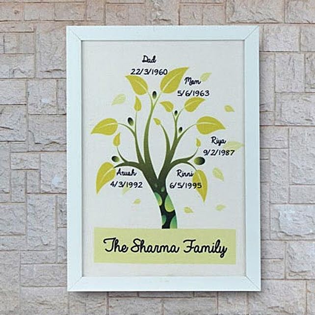 Buy Send Personalized Family Tree Frame Online Ferns N Petals