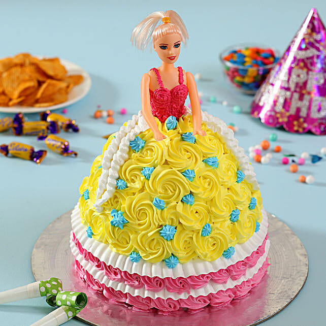 Rosy Barbie Cake Vanilla 2kg Gift Barbie Princess Cakes 2kg