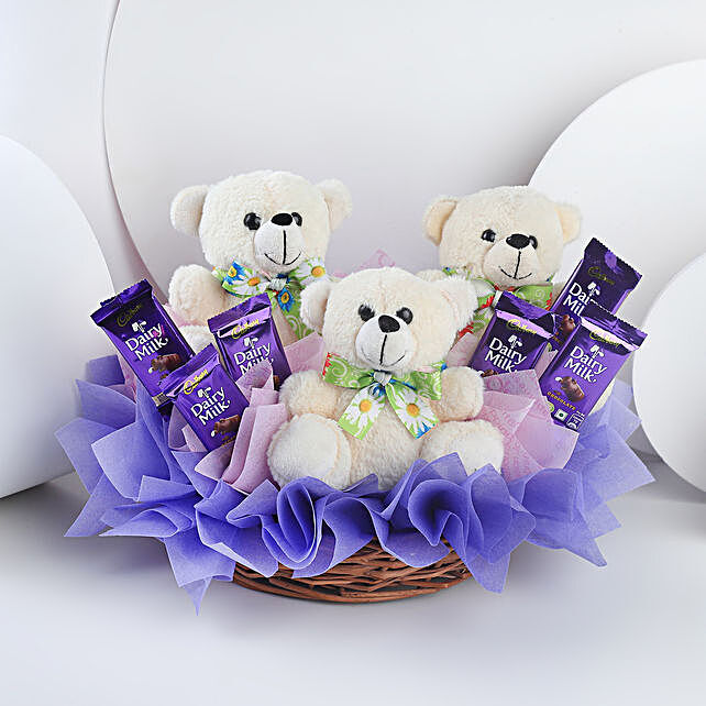 Teddy and Chocolate Basket | Gift 