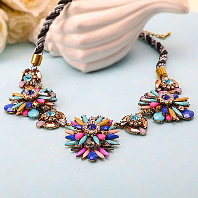 colourful flower necklace