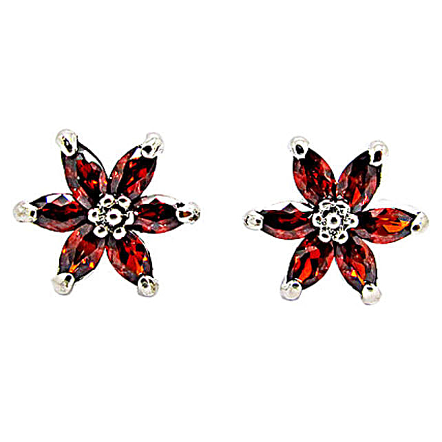 Buy/Send Golden Peacock Orange Earrings Online FNP