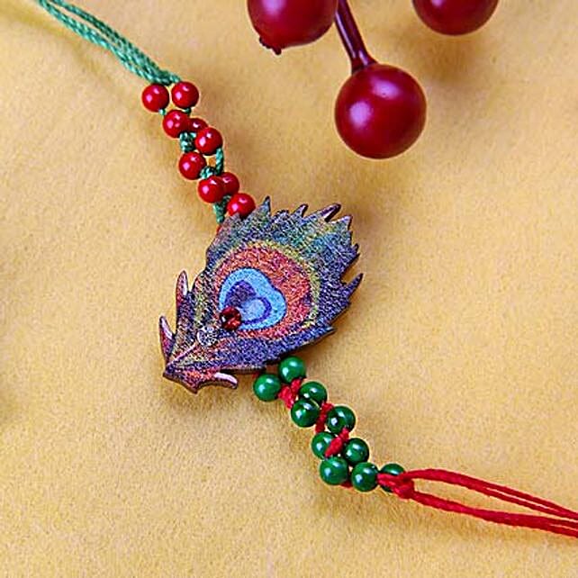 Buy Send Feathered Peacock Rakhi Online- Fnp