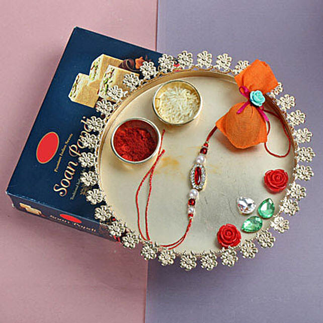 Buy/Send Designer Rakhi Plate Online FNP