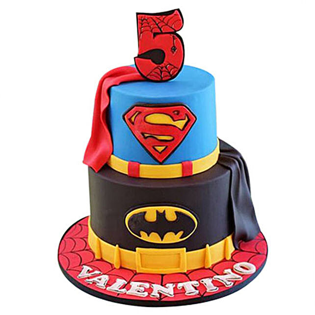 Buy Send Batman N Superman Cake 4kg Eggless Online Ferns N Petals