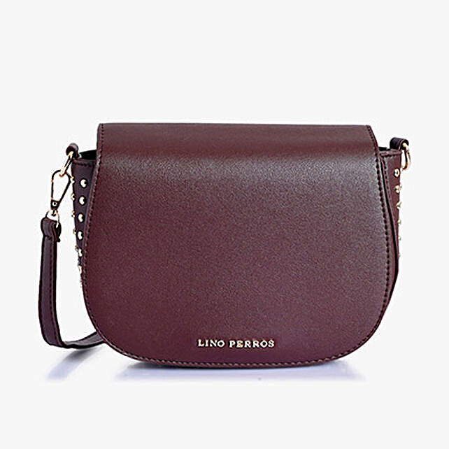 Buy/Send Brown Lino Perros Sling Bag Online- FNP
