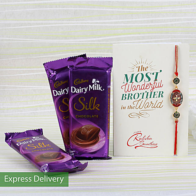 Buy/Send Rakhi With Dairy Milk Silk Online FNP