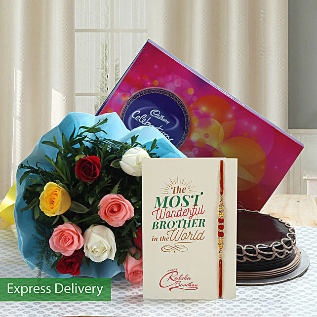 Buy/Send Rakhi With Cake And Flowers Online FNP