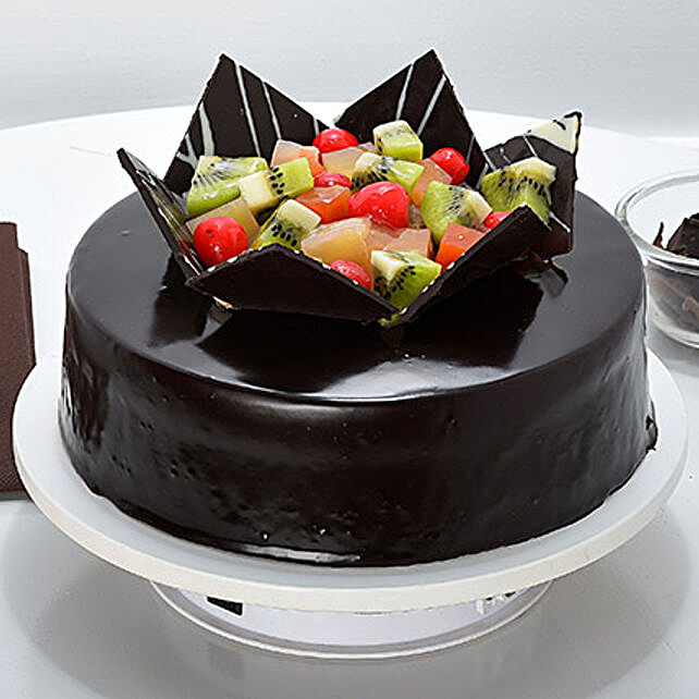 Buy Send Chocolate Fruit Gateau 1kg For Icici Regular Online Ferns N Petals