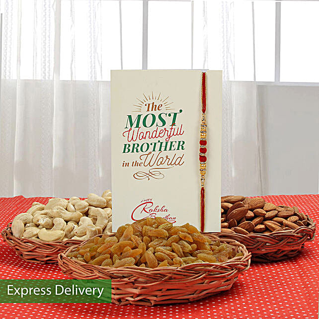 Buy/Send Rakhi With Dry Fruit Baskets Online FNP
