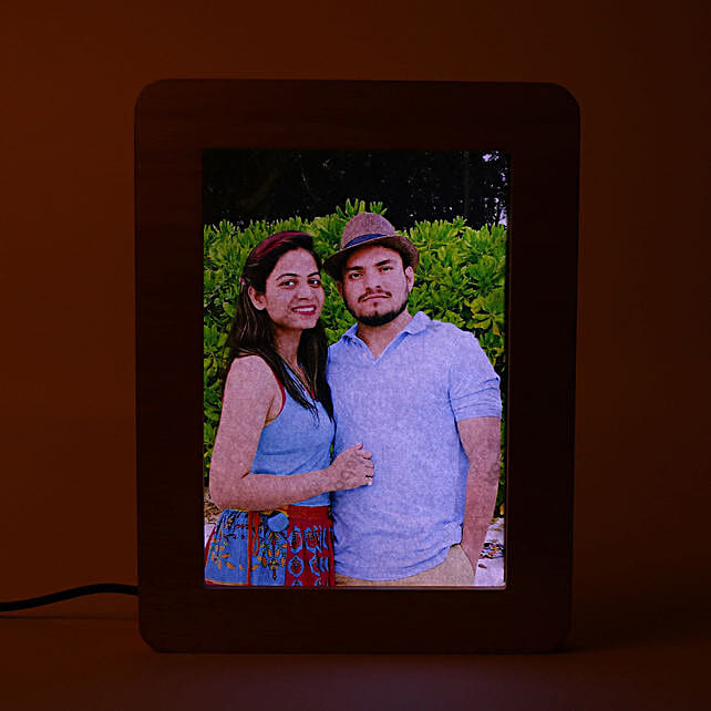 Personalised LED wooden photo frame