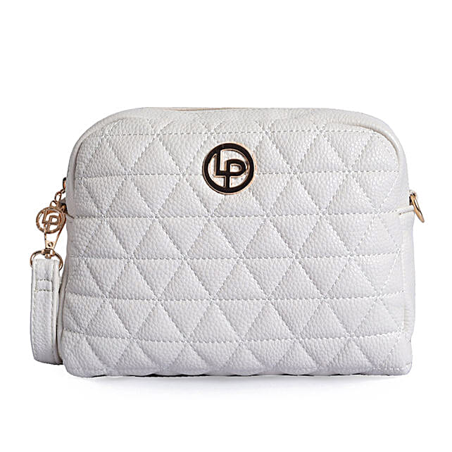 Buy/Send Lino Perros Elegant White Sling Bag Online- FNP