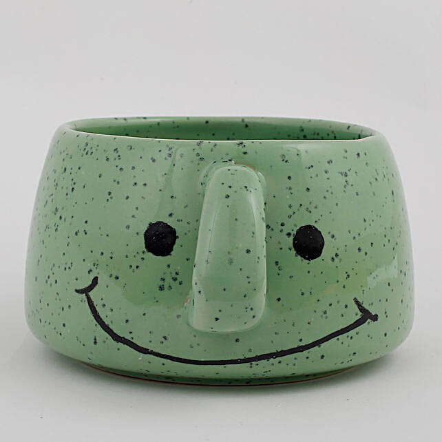 Ceramic Smiley Vase Mosaic Green Gift Smile Face Vase Ferns N