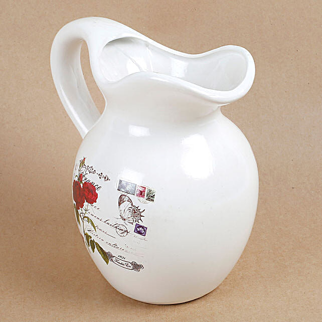 Water Jug Shaped Ceramic Vase Gift Jug Shape Vase Ferns N