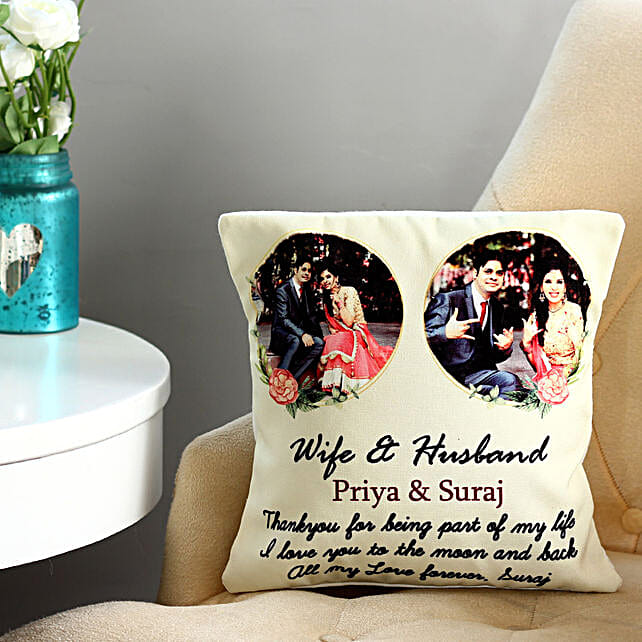 Buy/Send Personalised Wife & Husband Cushion Online FNP