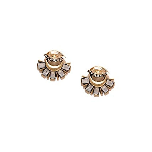 Elegant Gold Earrings with Colorful Enamel