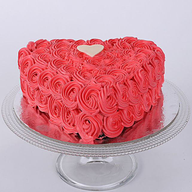 Buy Send Valentine Heart Shaped Cake 1kg Vanilla Online Ferns N Petals