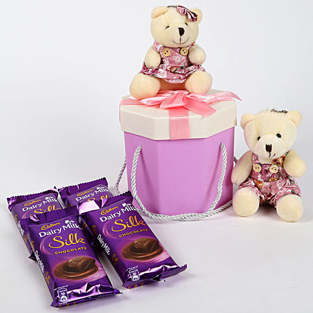 dairy milk silk with teddy bear