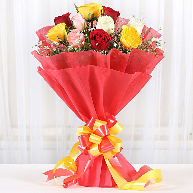 Buy Send Mixed Roses Bunch Online Ferns N Petals