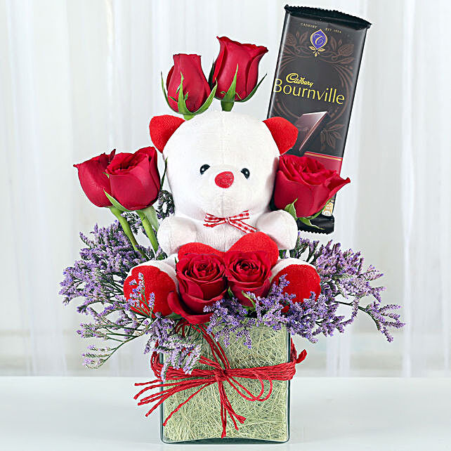 teddy with rose