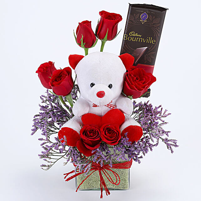 ferns and petals teddy bear