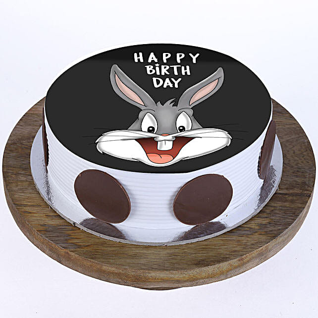 Bugs Bunny Photo Cake Pineapple 1 Kg Gift Cartoon Printed Cake