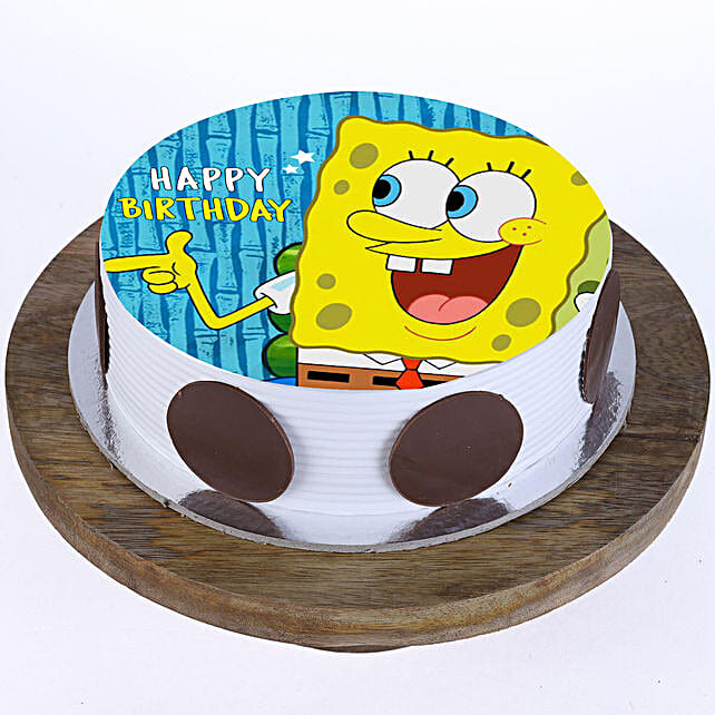 Spongebob Photo Cake Vanilla 1 Kg Gift Spongebob Cake Online