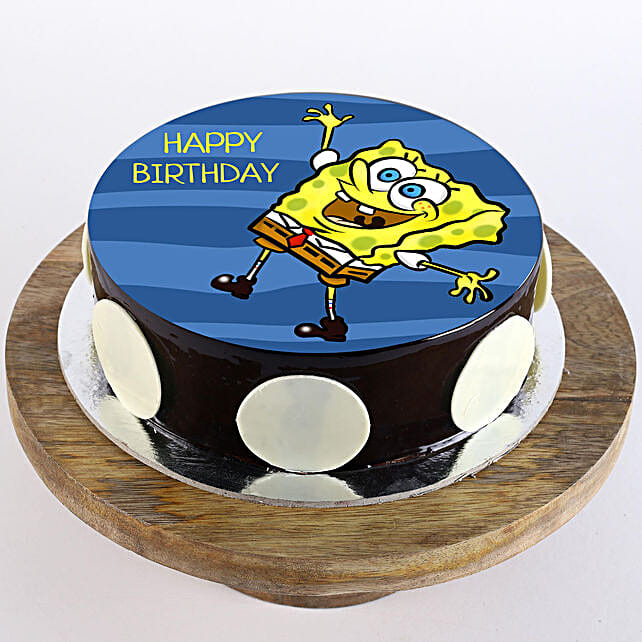 Buy Send Happy Spongebob Chocolate Photo Cake Half Kg Eggless Online Ferns N Petals