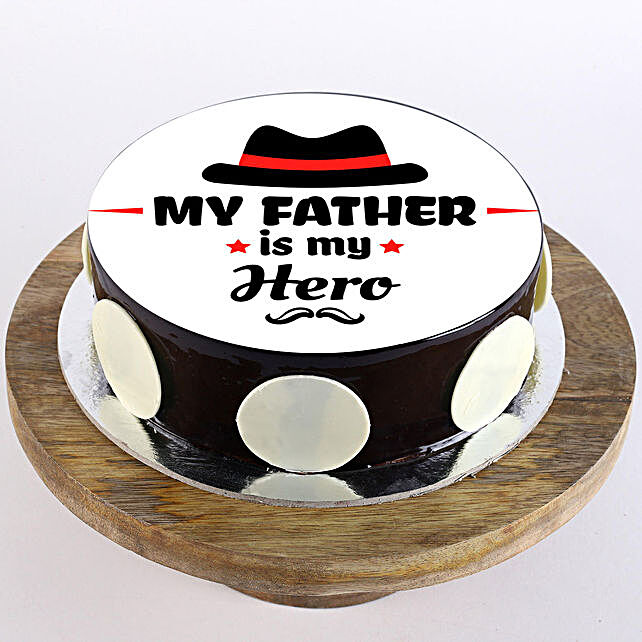Buy Send My Dad My Hero Photo Cake Truffle Half Kg Online Ferns N Petals