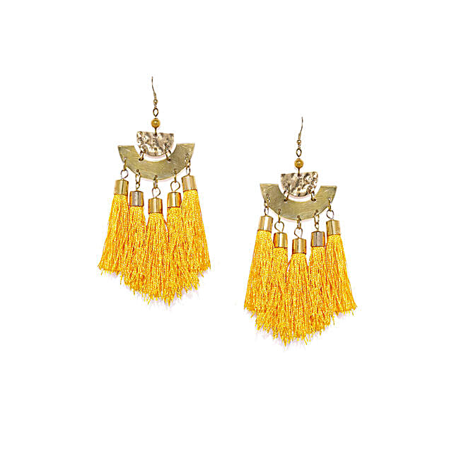 Buy/Send Yellow Tassel Earrings Online FNP