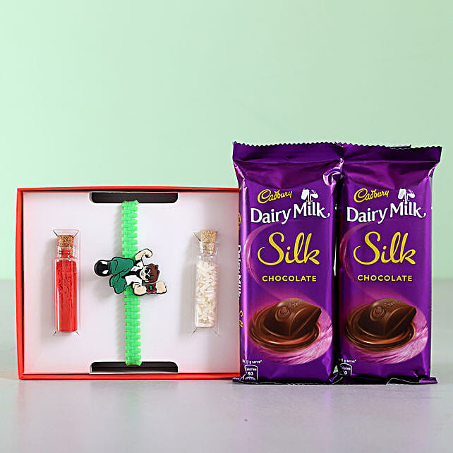 Buy/Send Ben 10 Rakhi & Dairy Milk Silk Combo Online FNP