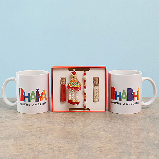 Buy Send Bhaiya Bhabhi Mugs With Rakhi Lumba Set Online Fnp