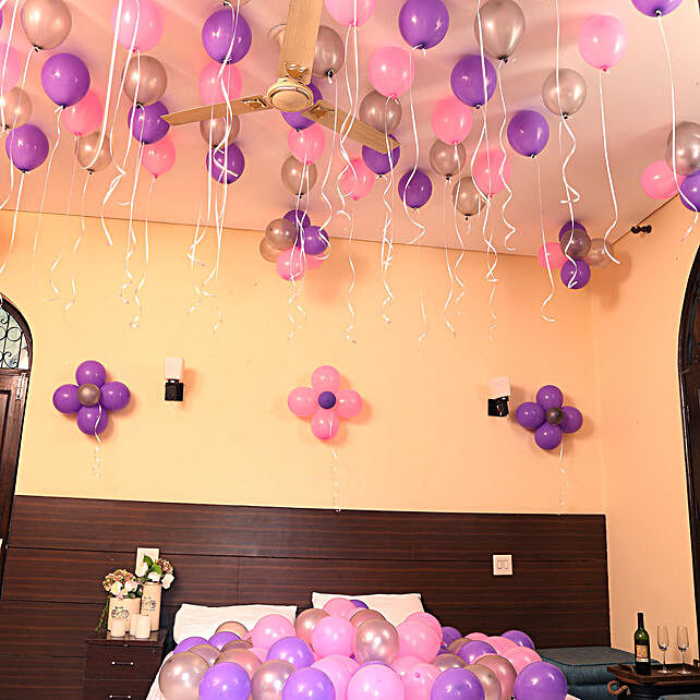 Colorful Balloons Decor Pink Purple Amp Silver 300 Gift