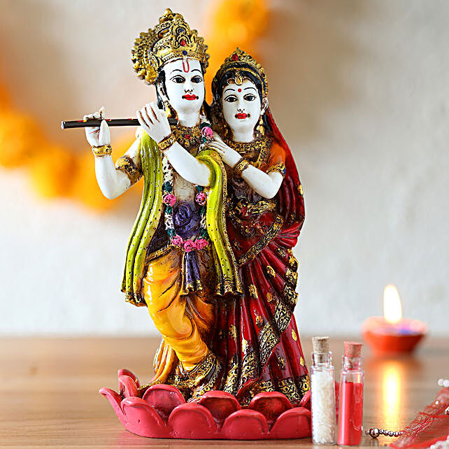 Buy/Send Beautiful Radha Krishna Ceramic Idol Online- Ferns N Petals