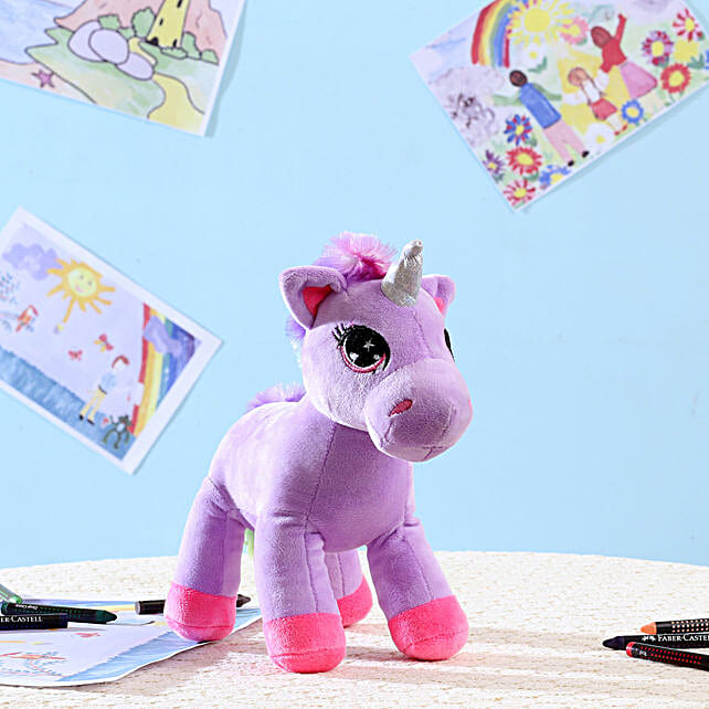 purple unicorn soft toy