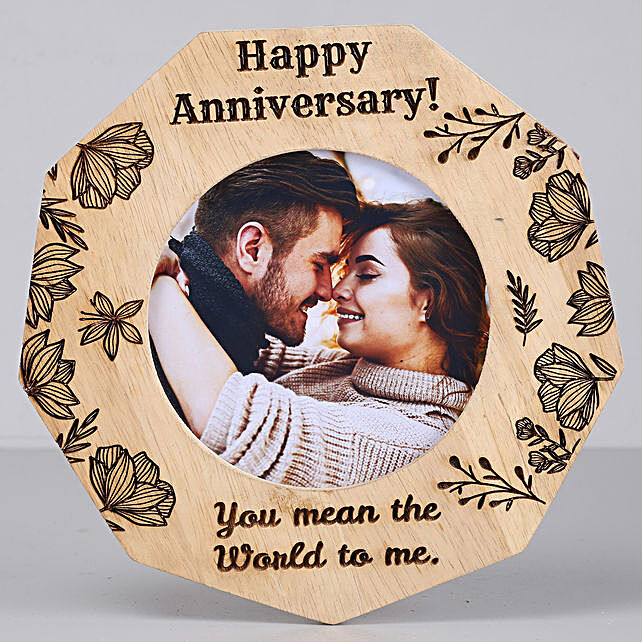 Buy Send Romantic Anniversary One Personalised Wooden Frame Online Ferns N Petals