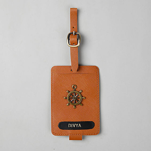 Buy/Send Personalised Tan Brown Luggage Tag Online FNP