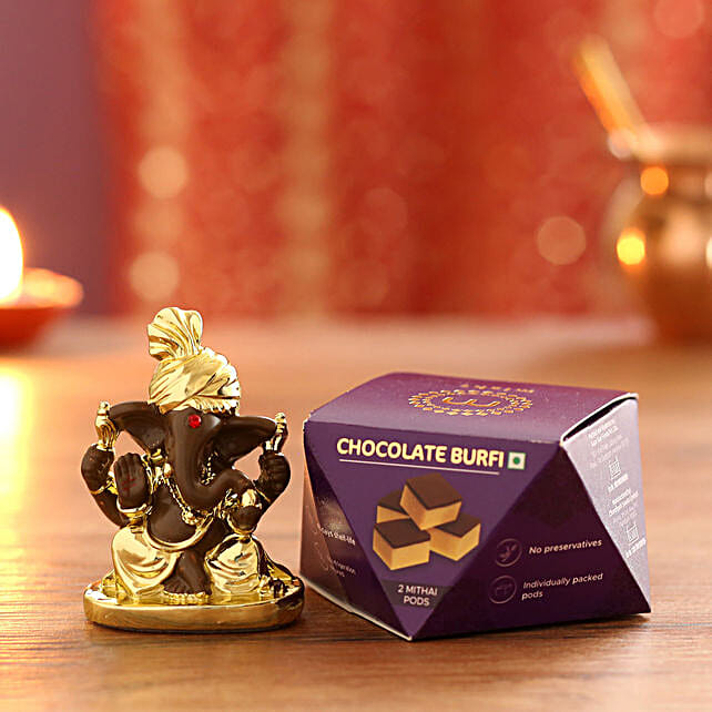 Gold Plated Ganesha Idol