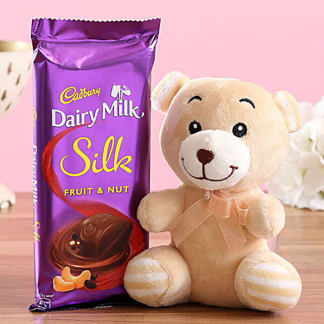 dairy milk silk with teddy bear