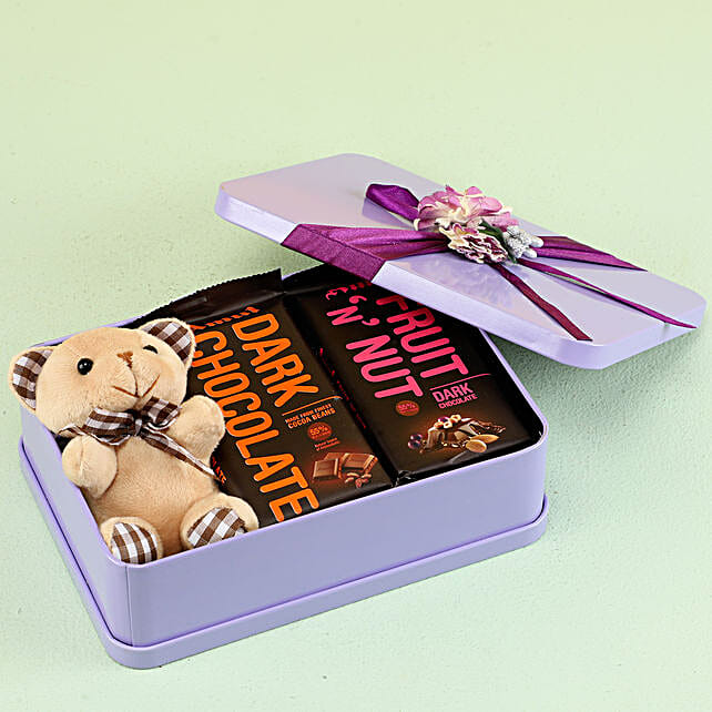 Buy/Send Flavourful Amul Chocolates Purple Tin Box Online- Ferns N Petals