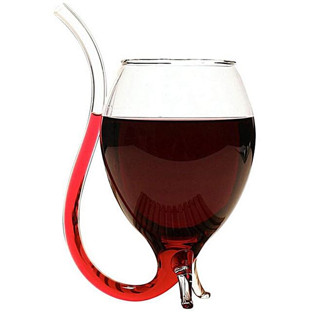 Buy/Send Classy Wine Glass With Built-in Straw Online- FNP