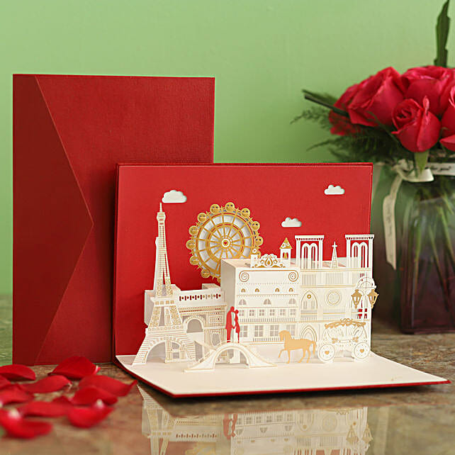 buy/send designer scenery pop up 3d greeting card online ferns n petals buy/send designer scenery pop