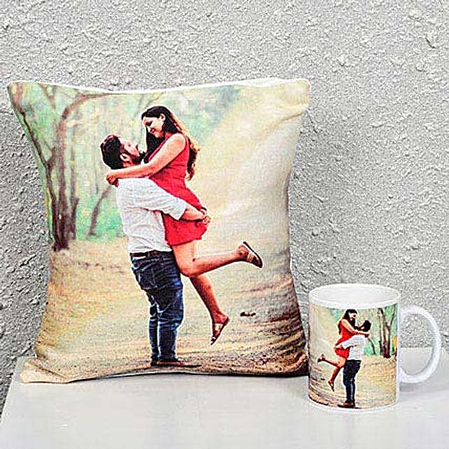 Buy Send Personalised Cushion Mug Love Combo Online Ferns N Petals