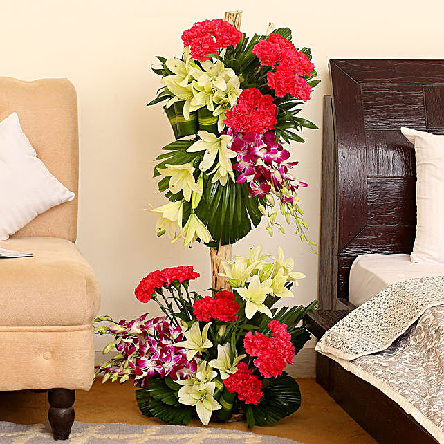 Buy/Send Orchids & Carnations Floral Arrangement Online- FNP