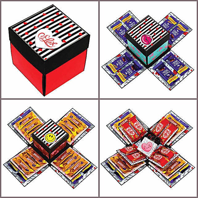 Buy Send Red Chocolate Explosion Box Online Ferns N Petals
