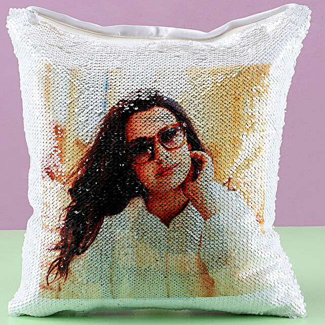 two sided sequin pillow