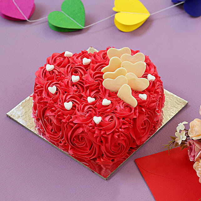 Heart Shaped Love Chocolate Cake Half Kg Gift Romantic Cake For Valentine X27 S Day Ferns N Petals