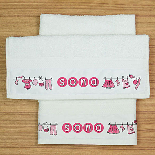 Buy/Send Two Personalised Hand Towels Online FNP